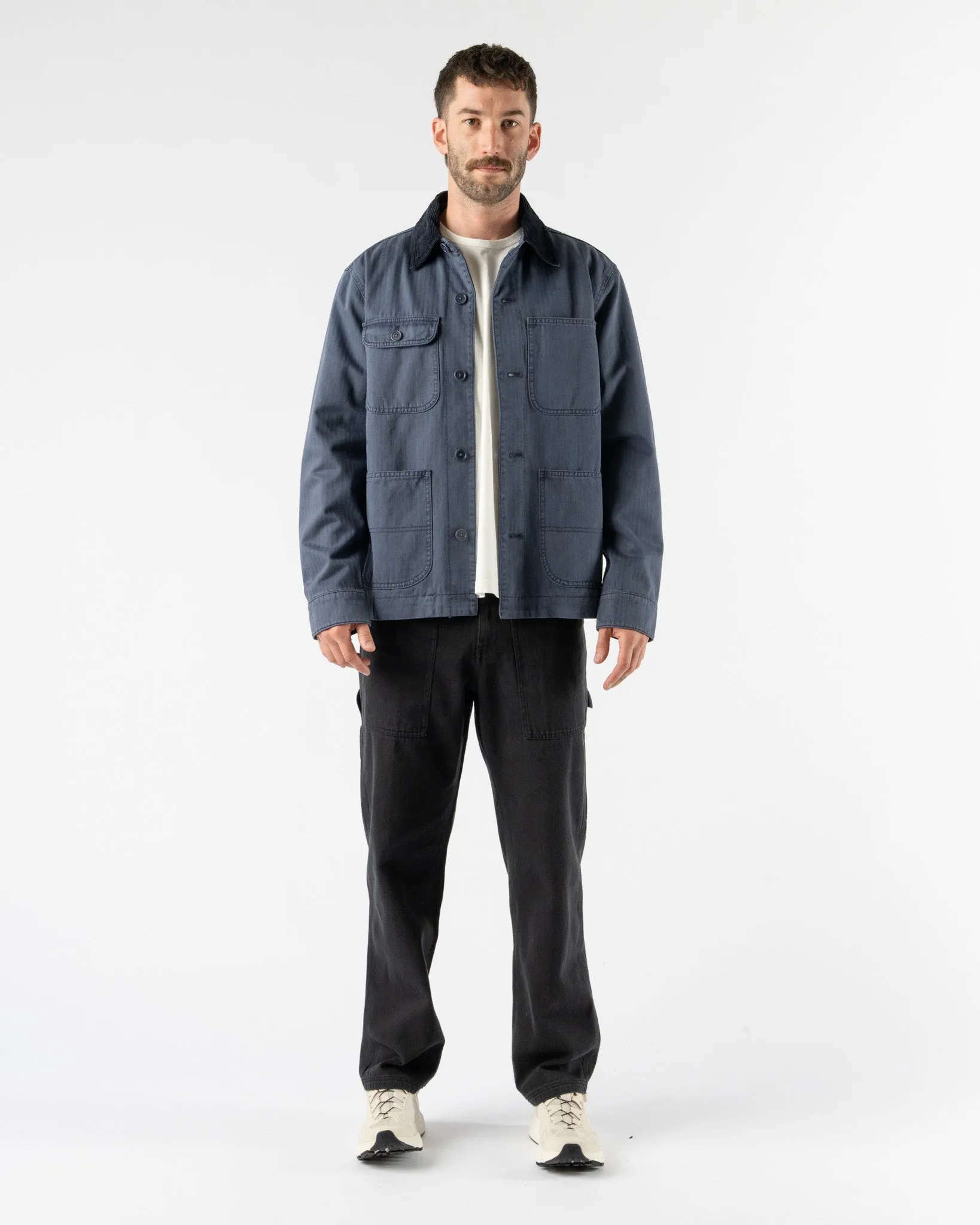 Alex Mill Herringbone Work Jacket in Storm Blue