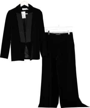 ceffin Black Velvet Tailored tux 2-piece Suit  UK 8