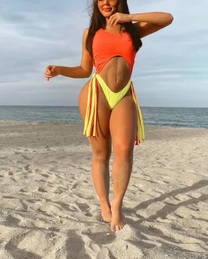 Drawstring Tassels Bikini