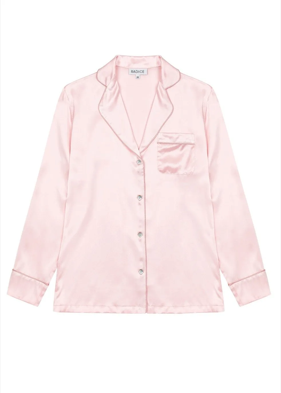 Elisabetha Silk Pyjama in Candy Rose - Top