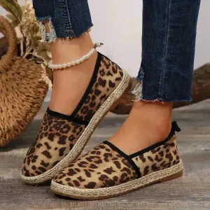 European And American Slip-on Fisherman Shoes Summer Animal Skin Loafer Flat Casual  Canvas  Shoe