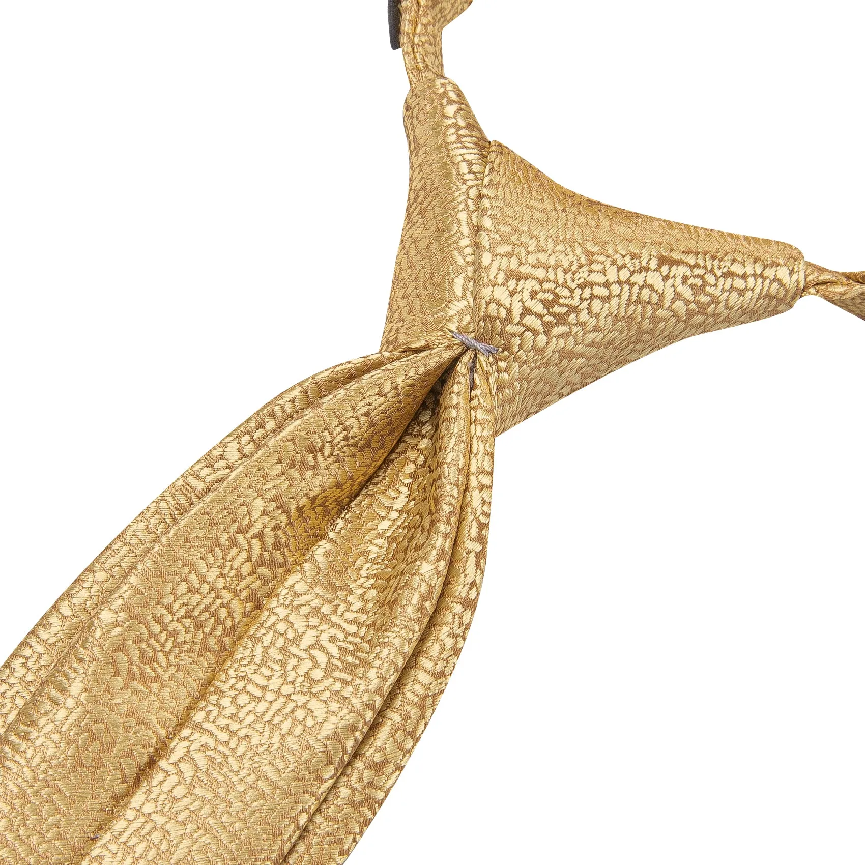 Gold Boys Pre-tied Adjustable Tie Pocket Square