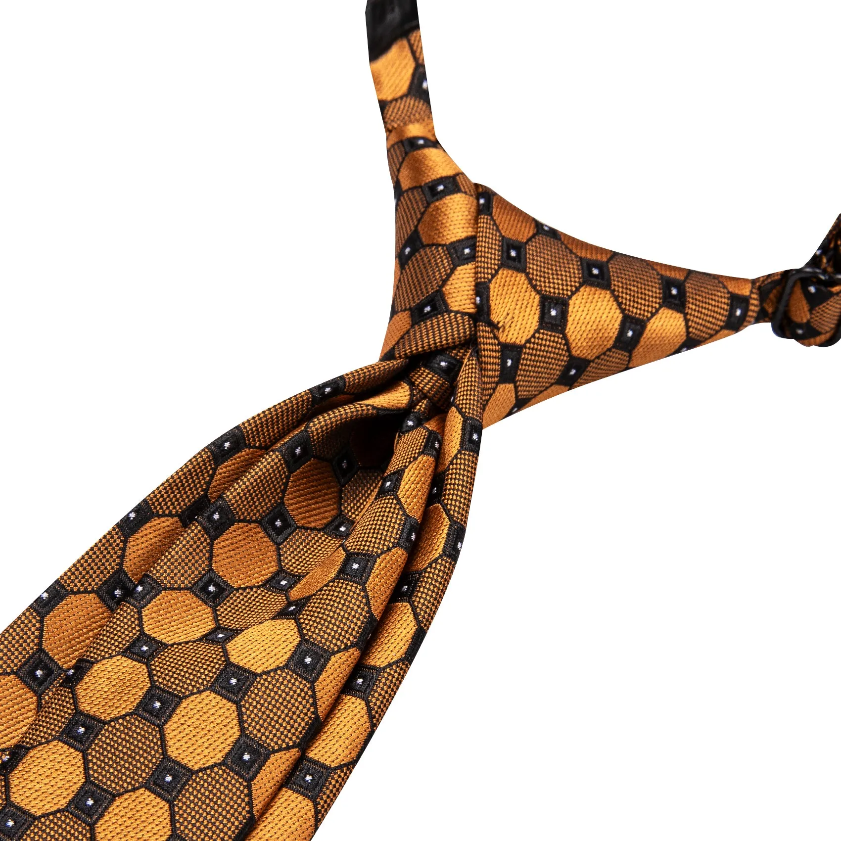 Gold Novelty Boys Pre-tied Adjustable Tie Pocket Square