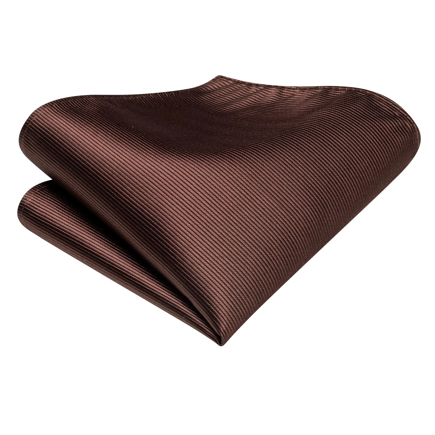 Hi-Tie Brown Ties Men's Brown Solid Tie Pocket Square Cufflinks Set