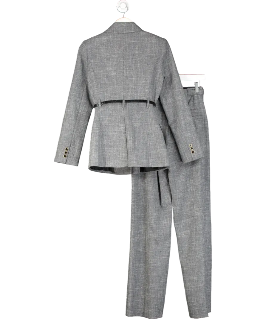 Karen Millen Black Tailored Suit With Belt UK 6
