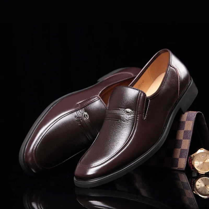 Leather Men Formal Shoes Luxury Brand 2022 Men&#39;s Loafers Dress Moccasins Breathable Slip on Black Driving Shoes Plus Size 38-44