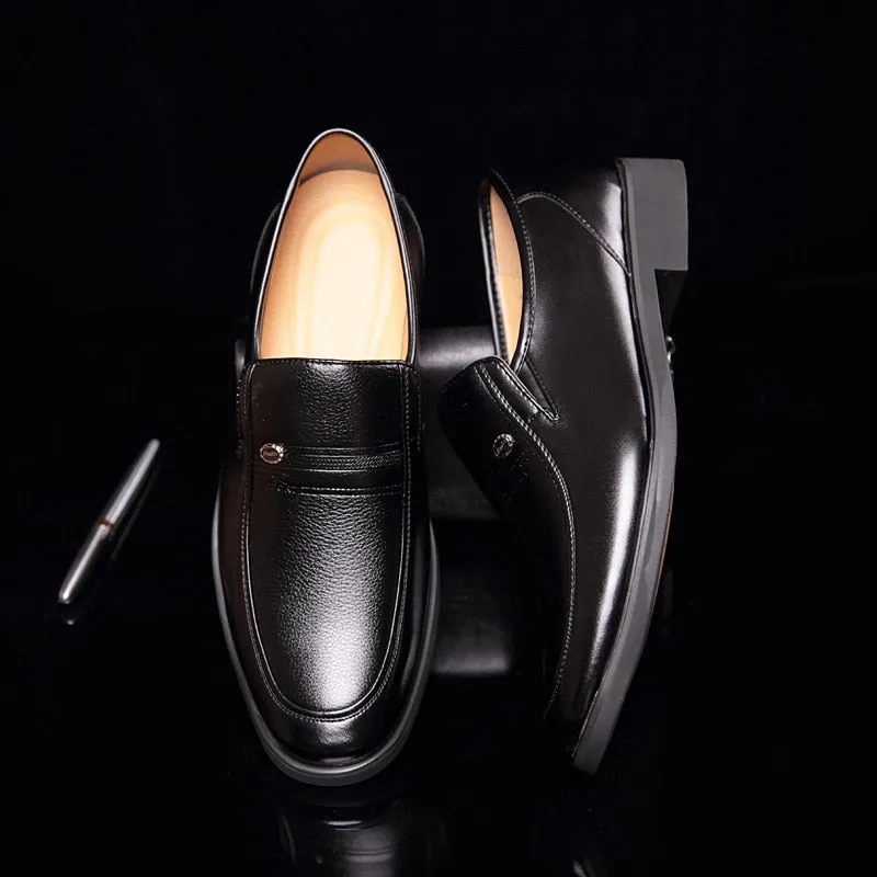 Leather Men Formal Shoes Luxury Brand 2022 Men&#39;s Loafers Dress Moccasins Breathable Slip on Black Driving Shoes Plus Size 38-44