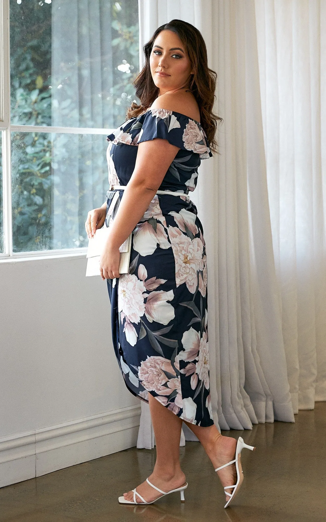 Melanie Dress - Navy Peony