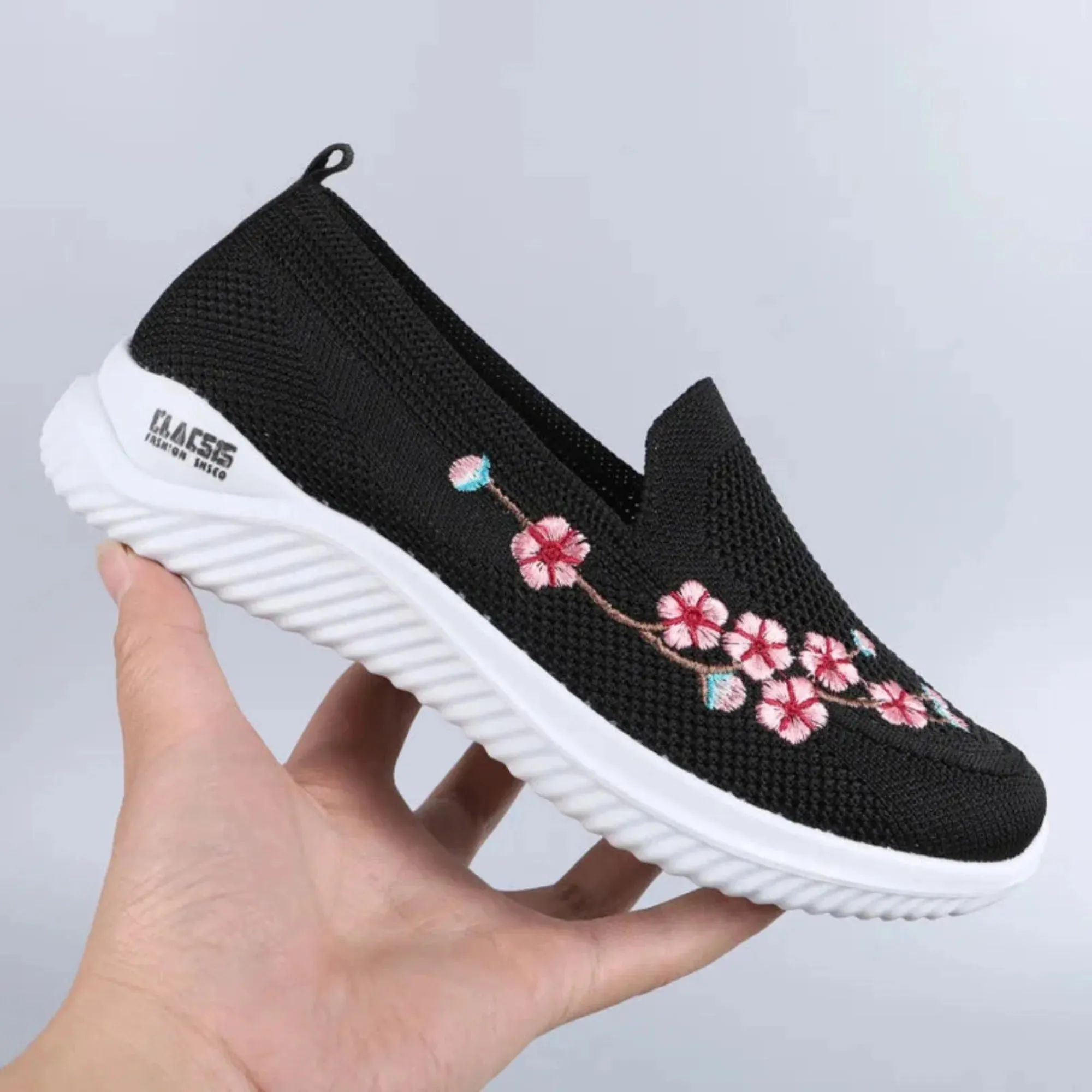 Merendy Argia Square-Toe Slip-On Floral Loafers