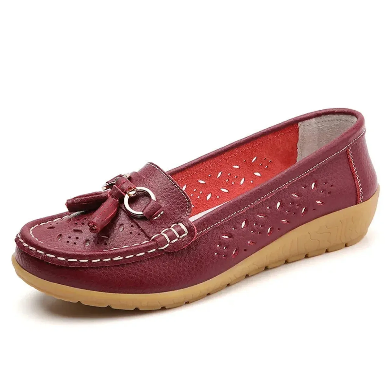 Merendy Sarea Square Toe Slip-On Low Heel Loafers