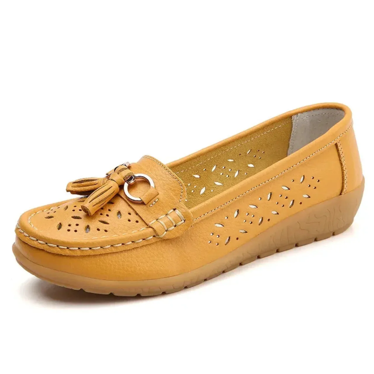 Merendy Sarea Square Toe Slip-On Low Heel Loafers