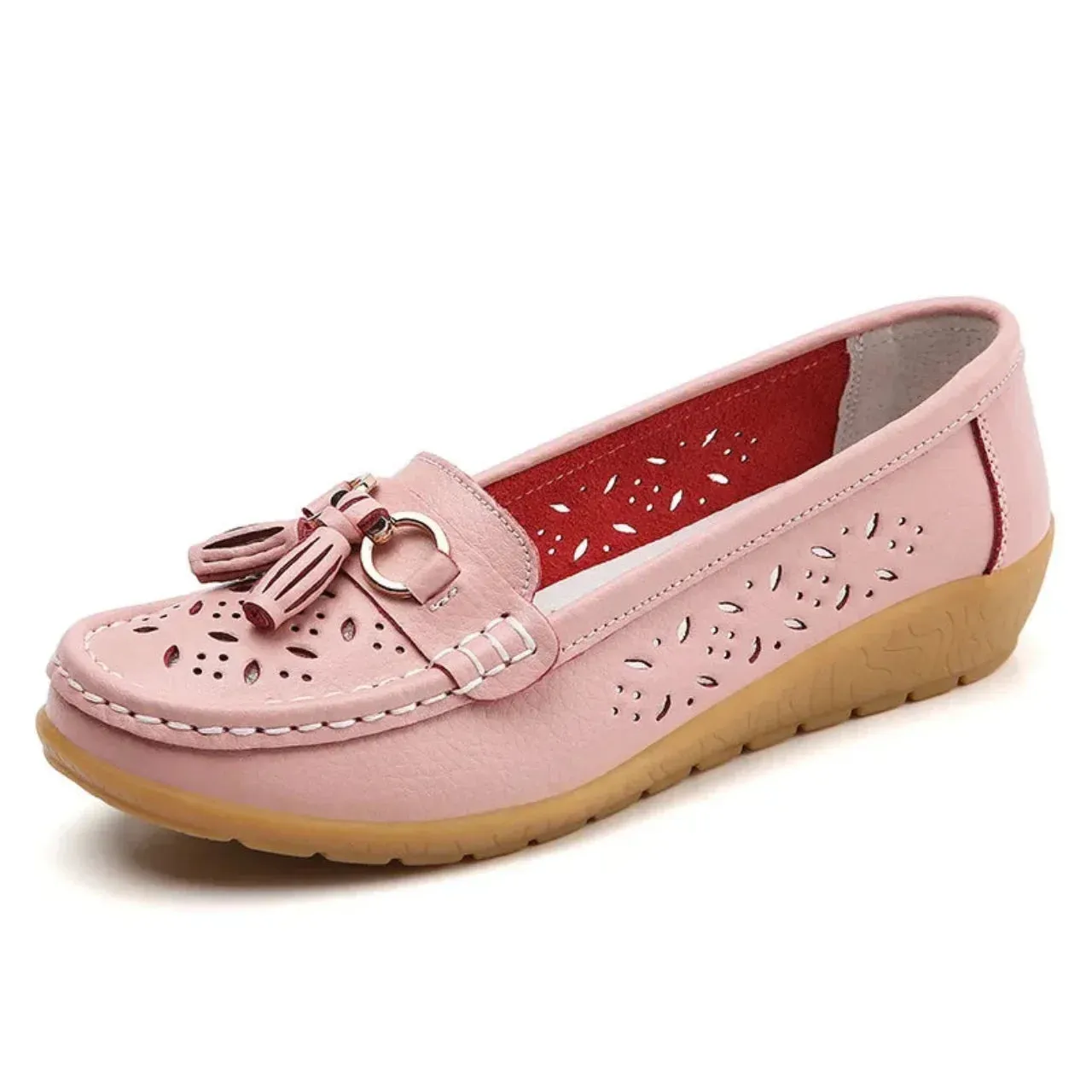 Merendy Sarea Square Toe Slip-On Low Heel Loafers