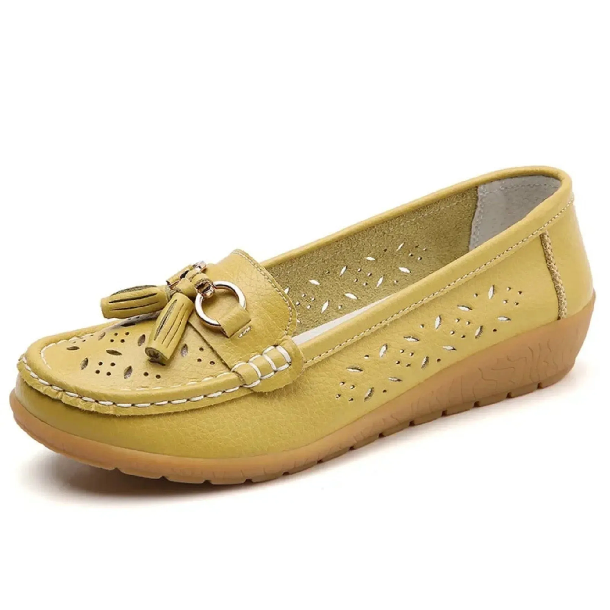 Merendy Sarea Square Toe Slip-On Low Heel Loafers