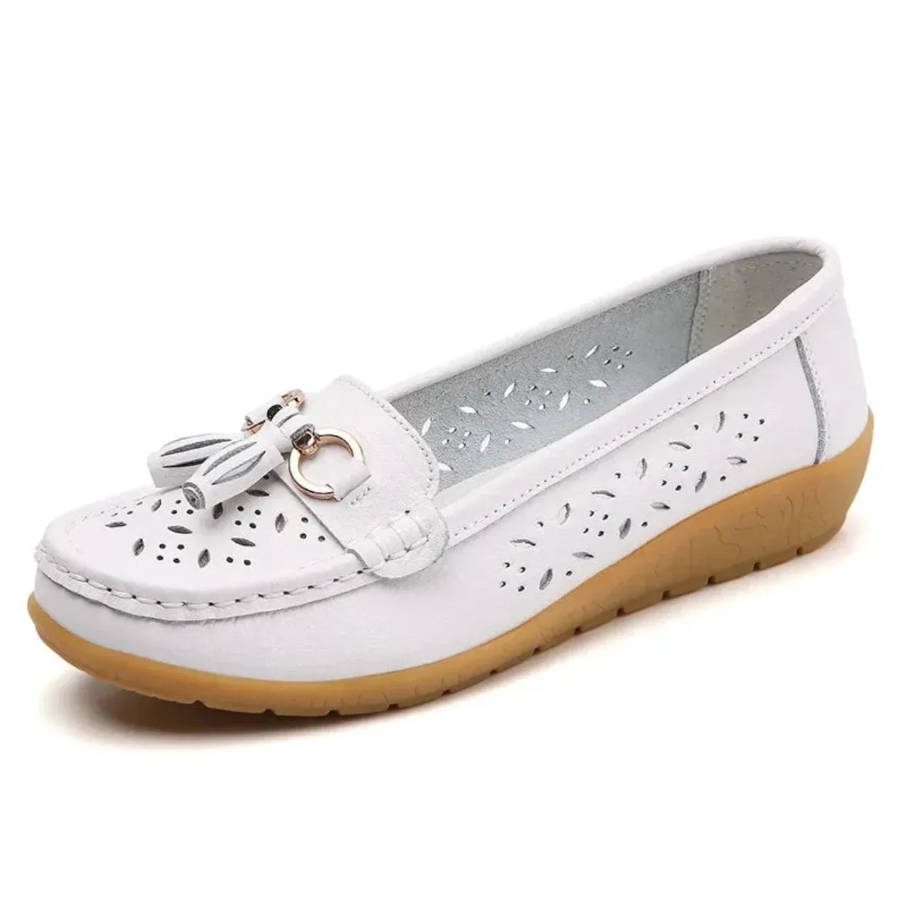 Merendy Sarea Square Toe Slip-On Low Heel Loafers