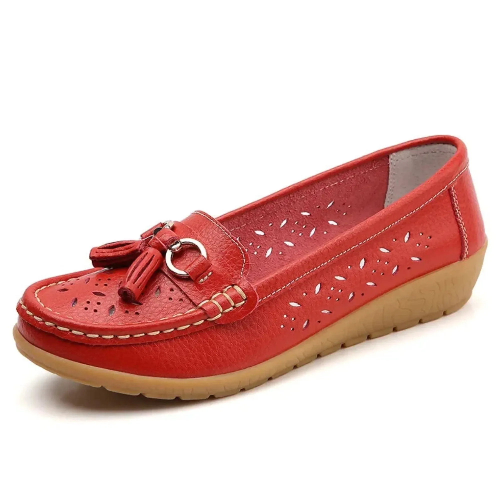 Merendy Sarea Square Toe Slip-On Low Heel Loafers