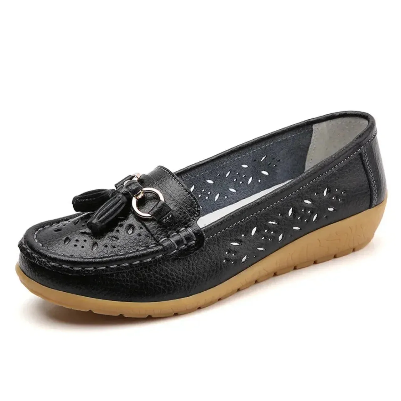 Merendy Sarea Square Toe Slip-On Low Heel Loafers