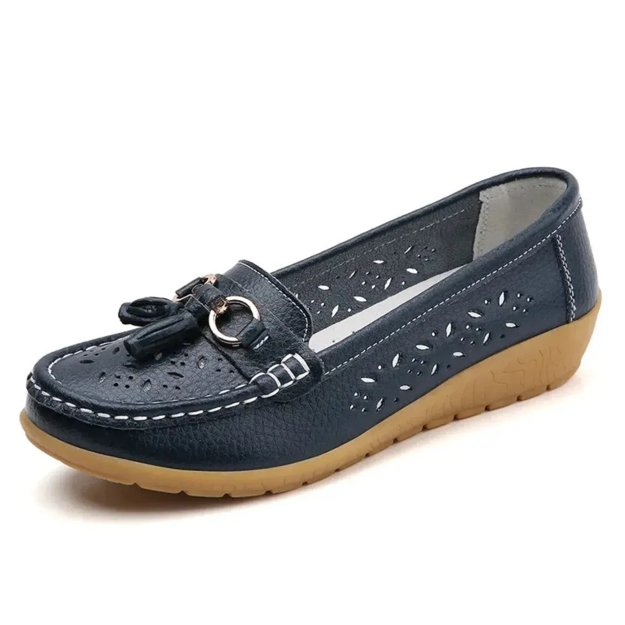 Merendy Sarea Square Toe Slip-On Low Heel Loafers