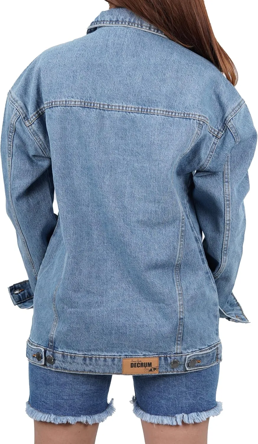 Oversized Jean Jacket for Women - Casual Trendy Fashion Denim Blue and Black Jean Jacket Women