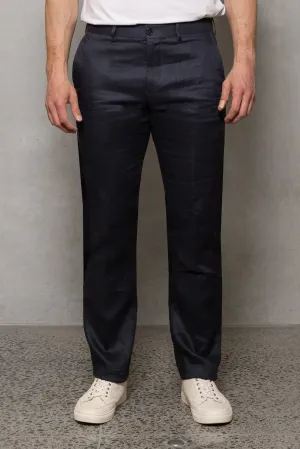 Straight Linen Trouser: Thunderstorm