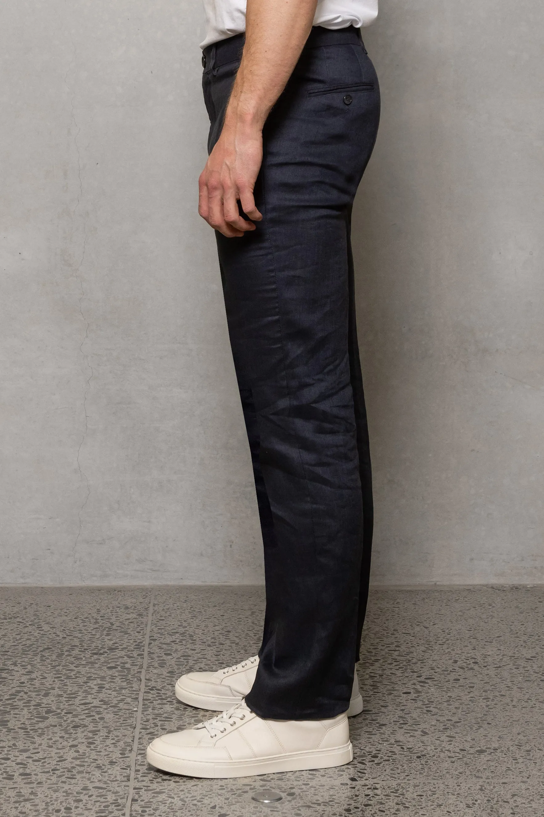 Straight Linen Trouser: Thunderstorm