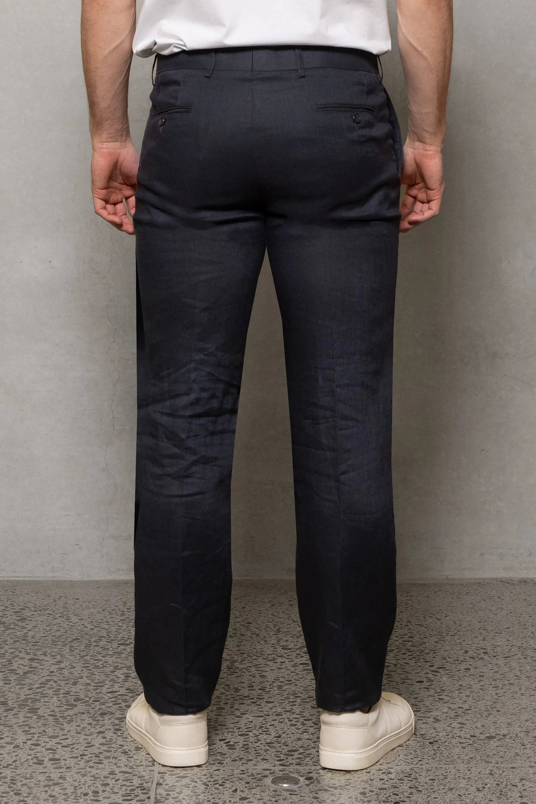 Straight Linen Trouser: Thunderstorm